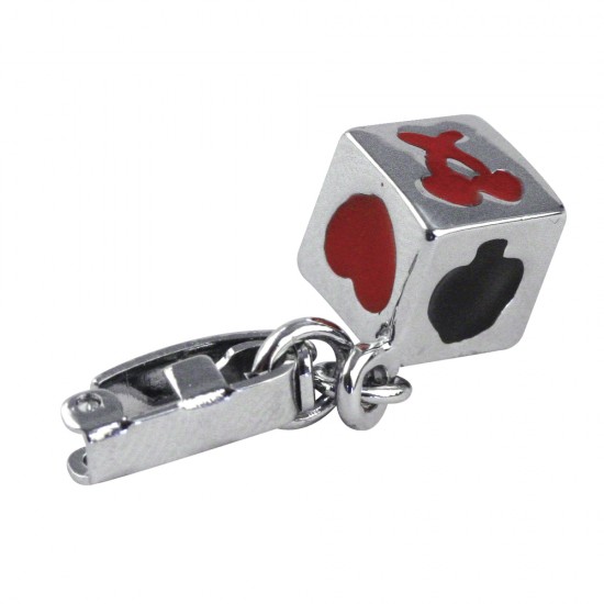 Shoe-Charms: Cube, 7mm, w. clip 11mm, t-bag 1pc.