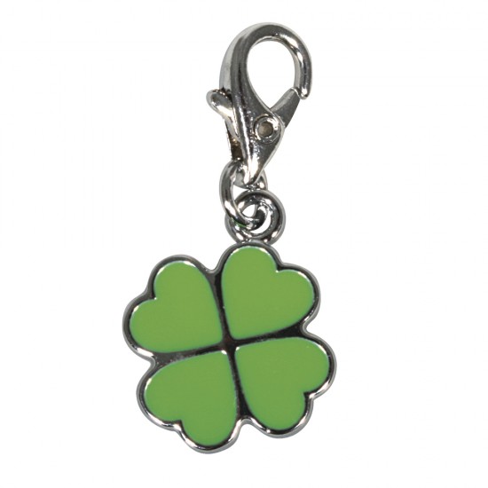 Funny-Charms: Cloverleaf, 14mm, w. carabiner12mm, t-bag 1pc.