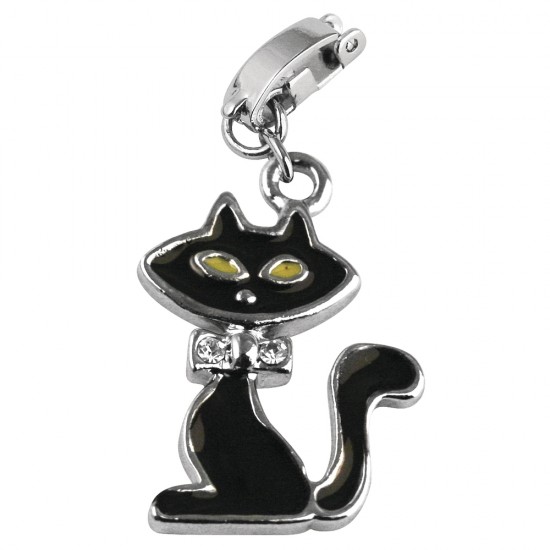 Shoe-Charms: Cat, 17mm, w. clip 11mm. t-bag 1pc.