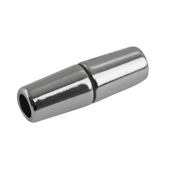 Inchizatoare magnetica Olive, argintiu, 28x9mm, for 5mm ribbon, t-bag 1pc.