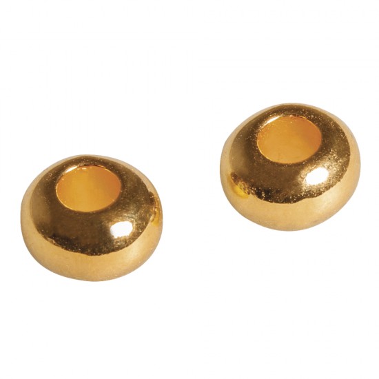 Margele metalice, 6mm o, gold, hole 2mm o, t-bag 6pcs.