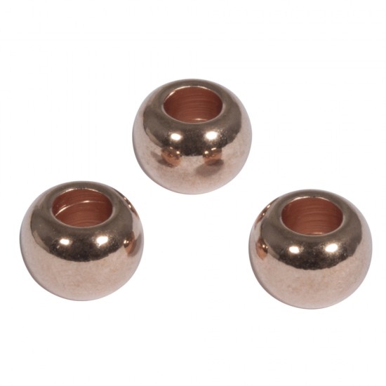 Margele metalice, 8mm o, roz gold, big hole 3mm o, t-bag 5pcs.