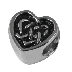 Element decorativ metalic: Heart, 9mm o, oxidized argintiu, big hole 3.5mm o, t-ba Element decorativ metalic: Heart, 9mm o, oxidized argintiu, big hole 3.5mm o, t-ba