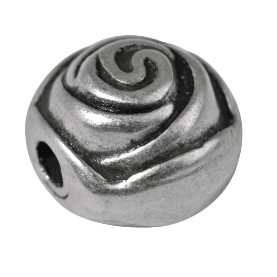 Margele metalice, 11mm o, oxidized argintiu, hole 4mm o, t-bag 2pcs.