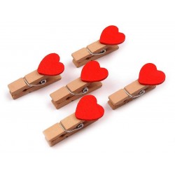 Clestisori lemn, inimioare, 3.5cm