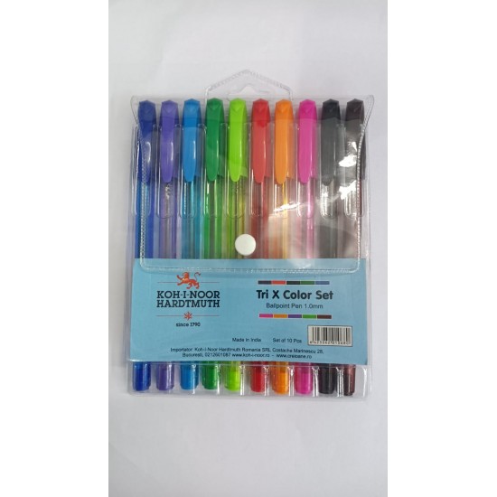 Set Pix TRI X 10culori ,  1mm, Koh-i-noor