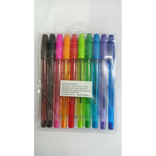 Set Pix TRI X 10culori ,  1mm, Koh-i-noor