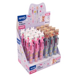 Pix 6 culori retractabil TEDDY, SPREE