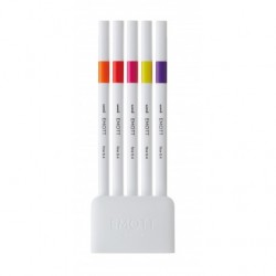 Fineliner 0.4 mm, UNI, EMOTT, culori intense, NO.2, 5 culori/set Fineliner 0.4 mm, UNI, EMOTT, culori intense, NO.2, 5 culori/set