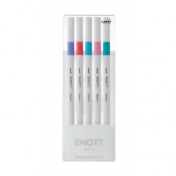 Fineliner 0.4 mm, UNI, EMOTT,  culori pastel, NO.5, 5 culori/set Fineliner 0.4 mm, UNI, EMOTT,  culori pastel, NO.5, 5 culori/set