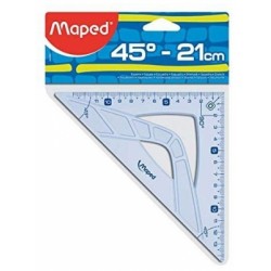 Echer din plastic transparent, unghi 45 grade, 21 cm, Maped Echer din plastic transparent, unghi 45 grade, 21 cm, Maped