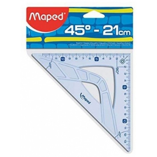 Echer din plastic transparent, unghi 45 grade, 21 cm, Maped