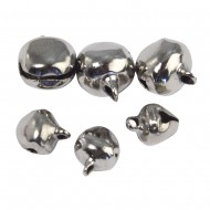 Clopotei metal, Rayher, silver, 0.7+1cm, 48 buc/set