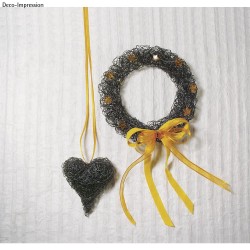 Inel metalic, white, diam.30 cm