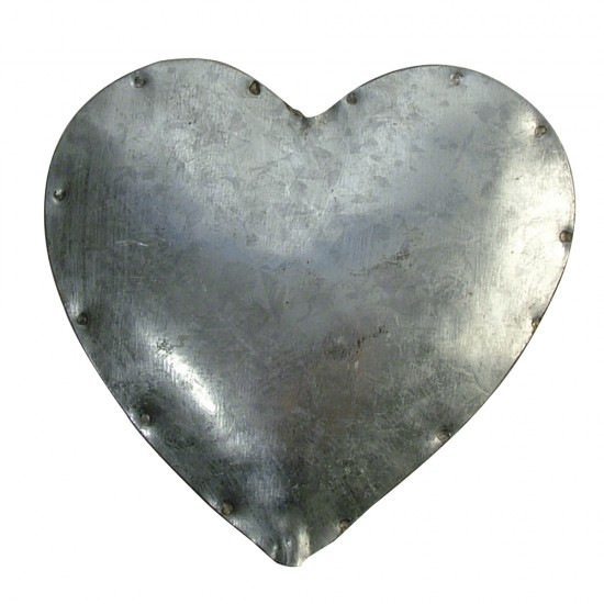 Tinplate heart, bossed, 11 cm, with hole