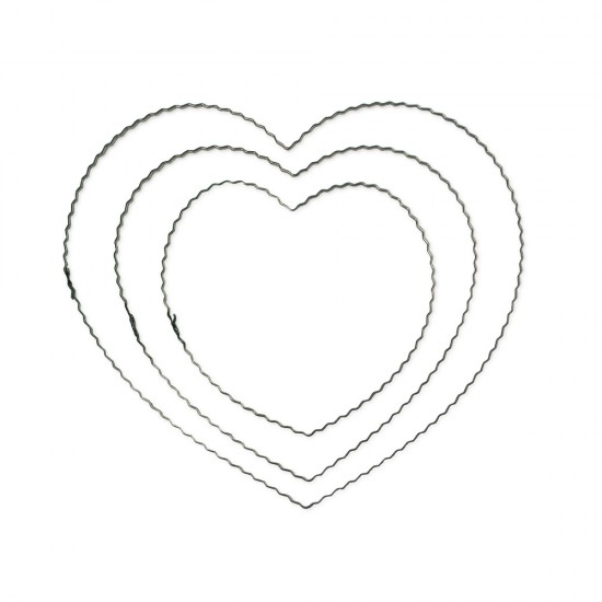 Inima metalica din sarma ondulată, 15 cm