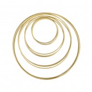 Inele metalice, gold, 12/set (3xdiam.10 cm, 3xdiam.15 cm, 3xdiam.20 cm, 3xdiam.25 cm)