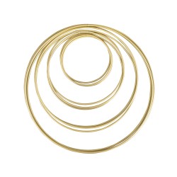 Inele metalice, gold, 12/set (3xdiam.10 cm, 3xdiam.15 cm, 3xdiam.20 cm, 3xdiam.25 cm)
