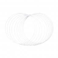 Inele metalice placate, 25cm, albe, 10/set