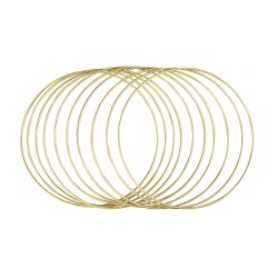 Inele metalice, gold, diam.20 cm, 10 buc/set