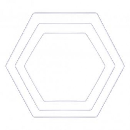 Sarma metalica hexagonala alba, set 3 marimi, Rayher