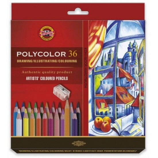 K3835-36 Set Creioane POLYCOLOR, 36 culori - in cutie de carton
