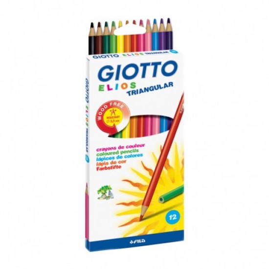 Creioane colorate GIOTTO, forma triunghiulara, 12 culori
