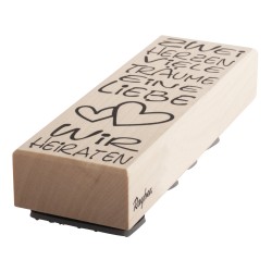 Stampila Rayher,, Zwei Herzen, Viele Traume..., 4x12 cm Stampila Rayher,, Zwei Herzen, Viele Traume..., 4x12 cm