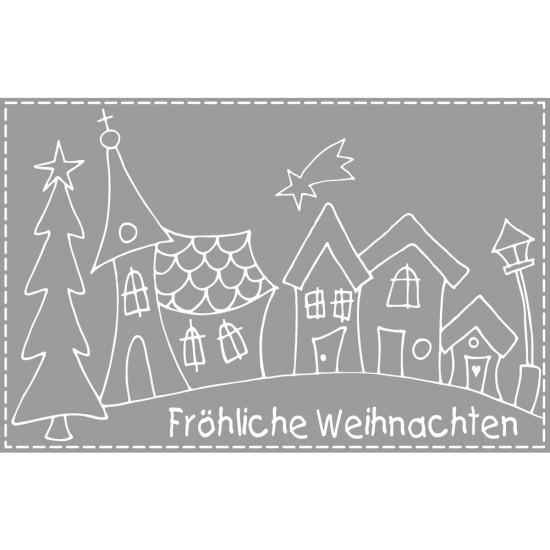 Stampila Rayher, din lemn "Frhliche Weihnachten", dimensiune 7x10 cm