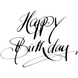 Stampila Rayher, din lemn Happy Birthday , 6x8cm, item 1