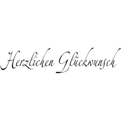 Stampila Rayher, din lemn Herzlichen Gluckwunsch , 3x9cm, item 1