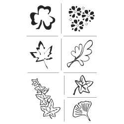Stampila Rayher, silicon,, "Frunzis", dimensiuni 2,5-5 cm, 7/set Stampila Rayher, silicon,, "Frunzis", dimensiuni 2,5-5 cm, 7/set