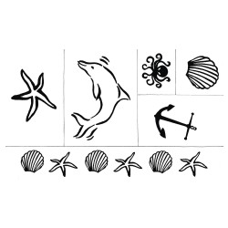 Stampila Rayher, silicon, Maritim , dimensiuni 2,5-13 cm, 6/set Stampila Rayher, silicon, Maritim , dimensiuni 2,5-13 cm, 6/set