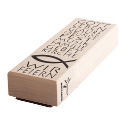 Stampila Rayher, din lemn Christliche Einladung , 4x12cm, item 2 Stampila Rayher, din lemn Christliche Einladung , 4x12cm, item 2