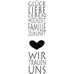 Stampila Rayher, din lemn Gluck & Liebe , 3x11cm, item 2