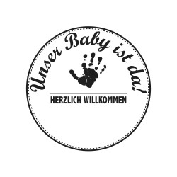 Stampila Rayher, Unser Baby ist da , 3 cm Stampila Rayher, Unser Baby ist da , 3 cm