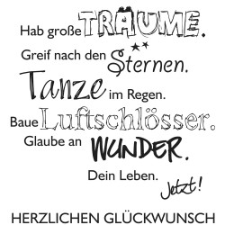 Stampila Rayher, Lebe Dein Leben , 7 cm Stampila Rayher, Lebe Dein Leben , 7 cm