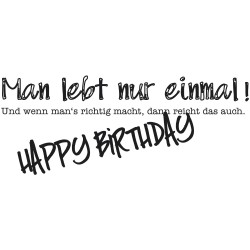 Stampila Rayher, Man lebt nur einmal , 4 cm Stampila Rayher, Man lebt nur einmal , 4 cm