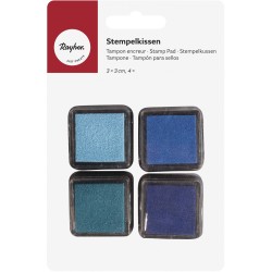 Tusiera Rayher,, Boys , dimensiune 3 x 3 cm, 4/set, nuante de albastru Tusiera Rayher,, Boys , dimensiune 3 x 3 cm, 4/set, nuante de albastru