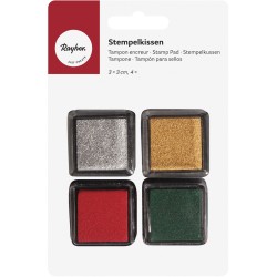 Tusiera Rayher,, dimensiune 3 x 3 cm, 4/set, 4 culori (rosu, verde, auriu, argintiu) Tusiera Rayher,, dimensiune 3 x 3 cm, 4/set, 4 culori (rosu, verde, auriu, argintiu)
