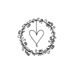 Stampila Rayher, Wedding wreath 5x5 cm