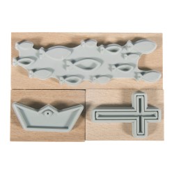 Stampila lemn, Rayher, 3/set, 3.9x2.6cm - 8.3x2.6cm, box 3pcs Stampila lemn, Rayher, 3/set, 3.9x2.6cm - 8.3x2.6cm, box 3pcs