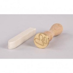 Ceara de sigiliu cu stampila , inima, 2.5cm, Alb metalic,, 1 stampila, 1 ceară approx.12g Ceara de sigiliu cu stampila , inima, 2.5cm, Alb metalic,, 1 stampila, 1 ceară approx.12g