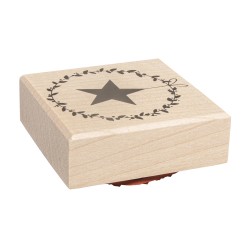 Stampila Rayher, Leaf wreath with star, 6x6cm Stampila Rayher, Leaf wreath with star, 6x6cm