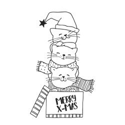 Stampila Rayher "Cats in the box", 5x8cm Stampila Rayher "Cats in the box", 5x8cm