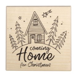 Stampila "Coming Home for Christmas" , 7x7 cm