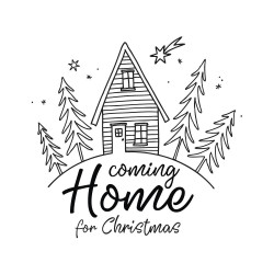 Stampila "Coming Home for Christmas" , 7x7 cm Stampila "Coming Home for Christmas" , 7x7 cm