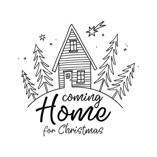 Stampila "Coming Home for Christmas" , 7x7 cm Stampila "Coming Home for Christmas" , 7x7 cm