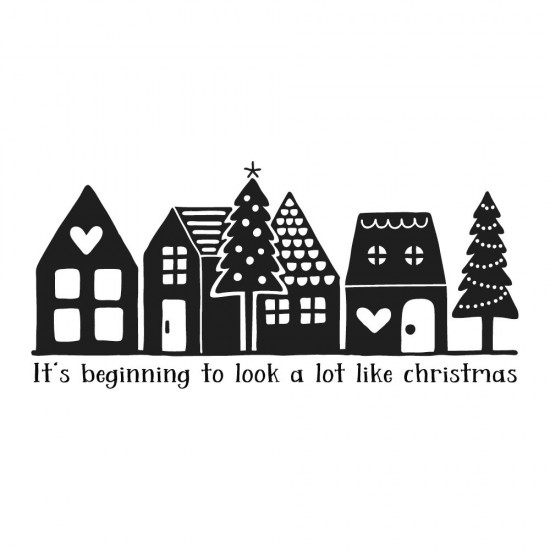 Stampila Micul oras, 4x8cm , Rayher Stampila Micul oras, 4x8cm , Rayher