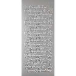 Sticker: Herzlichen Gluckwunsch, argintiu, 10x23 cm